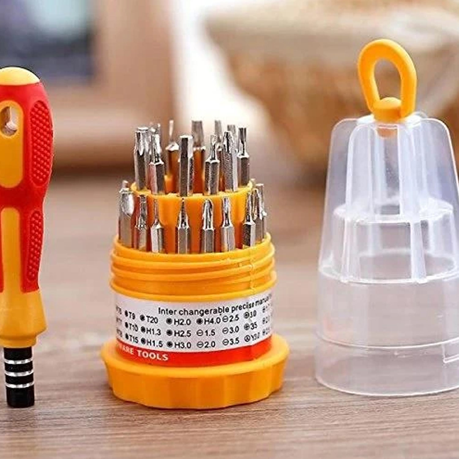 Comprehensive screwdriver kit with magnetic bits. Comprehensive screwdriver kit with magnetic bits.